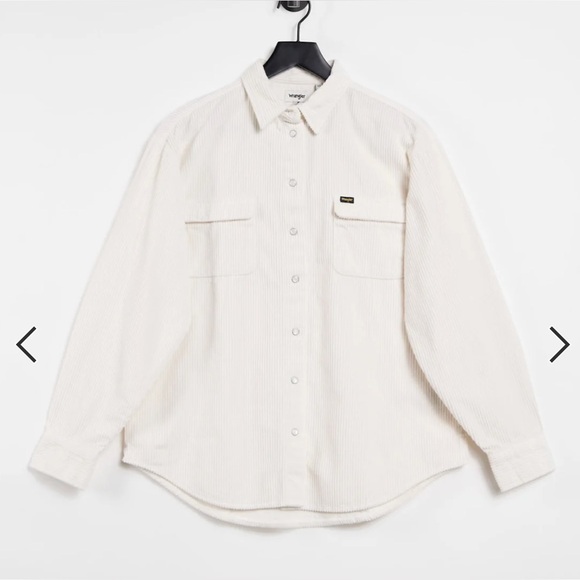 Wrangler Tops - Vintage ivory cream corduroy button down jacket Wrangler over shirt medium